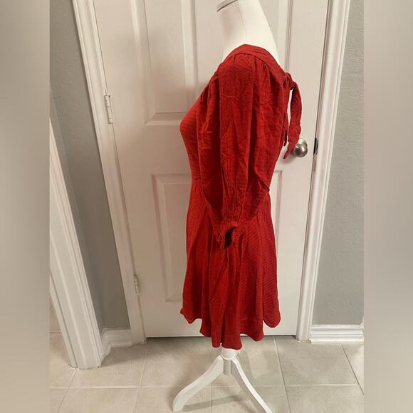 Band of the Free Josette Red Puff Sleeve Mini Party  Dress Size XS - Picture 4 of 6